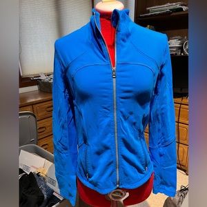Lululemon zip up jacket in royal blue with silver zipper